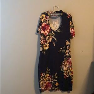 Navy blue flower dress
